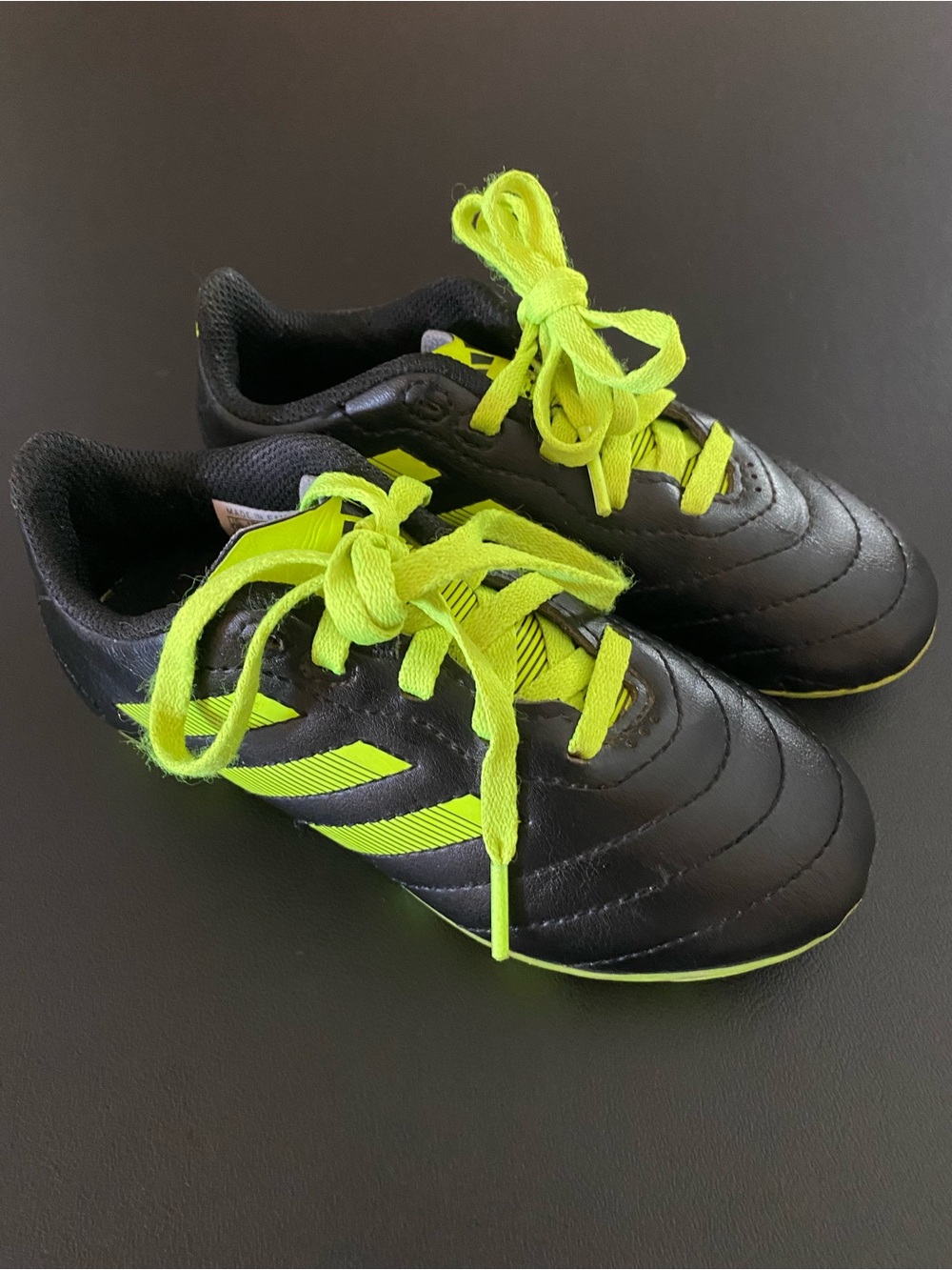 Adidas Goletto Soccer Cleats Sneakers Kids Size 11 Black & Lime Green